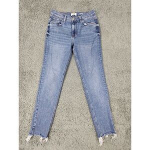 Kensie Jeans‎ Women's 4/27 High Rise Skinny Vintage Luxe Blue Denim Raw Hem